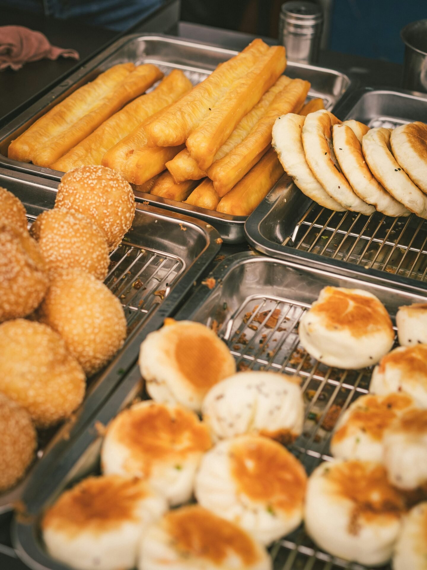 fried food on stainless steel tray